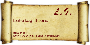 Lehotay Ilona névjegykártya
